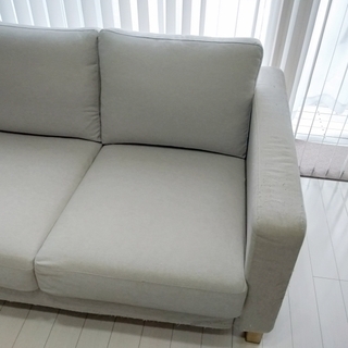 IKEA イケア 人気コンパクト２人掛け カバーリングソファー KARLSTAD カルルスタード グレイ色 現行品 シート高４０センチ
