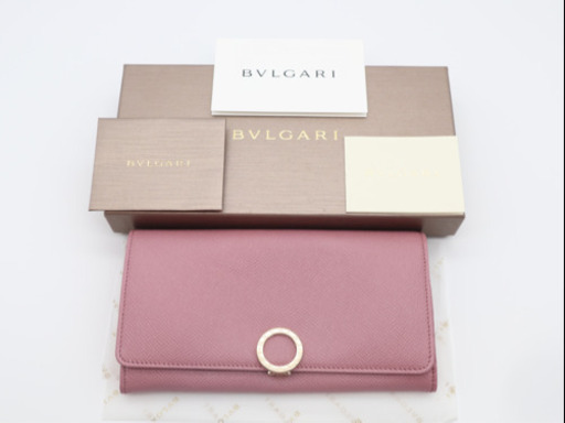 《BVLGARI/ロゴクリップ 二つ折り長財布》 Aランク 箱 冊子 極美品