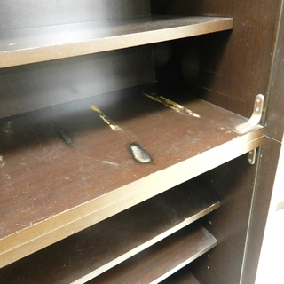 キッチンボード 幅120cm 【松田家具】 スライドドア ブラウン ワイドサイズ たっぷり収納☆ PayPay(ペイペイ)決済可能 ☆ 札幌市 北区 屯田 