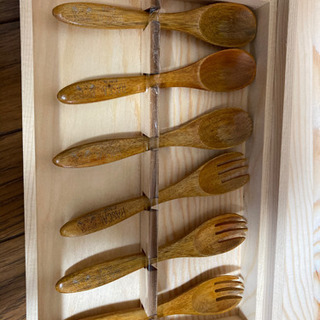 アライグマのラスカル 木製カトラリーセット