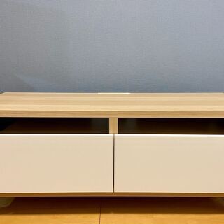 IKEA クリアランス ベストー テレビ台 プッシュ式引き出し付
