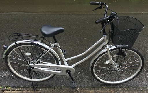 [ありがとうございました]☆安心の整備済☆ シティーサイクル  26インチ 変速無し  銀　※技能 実習生など従業員の方にも！(管O220416) (ママチャリ 自転車)