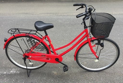 [ありがとうございました]☆安心の整備済☆ シティーサイクル  26インチ 変速無し  赤　※技能 実習生など従業員の方にも！(管OU20412) (ママチャリ 自転車)
