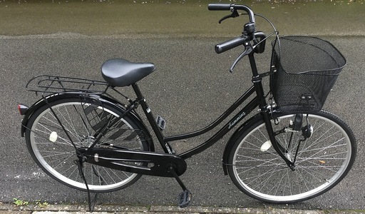 [ありがとうございました]☆安心の整備済☆ シティーサイクル  26インチ 変速無し  黒　※技能 実習生など従業員の方にも！(管D1520410) (ママチャリ 自転車)