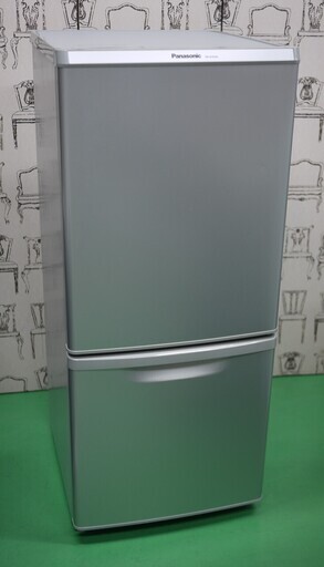 美品 パナソニック 2ドア 冷蔵庫 NR-B149W-S 138L シルバー 右開き 17年製