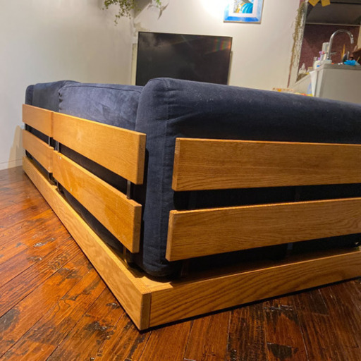 早い者勝ち！格安モモナチュラル ソファー ネイビー N.BOX SOFA 3P 