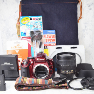 超極上●高級レンズ●2410万画素●Wi-Fi転送●ニコン D5200 安心のゆうパック代引き発送！送料、代引き手数料無料！