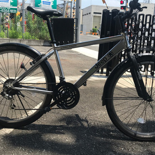 クロスバイクjeep 　カゴ付き　自転車　26インチ　18段変速