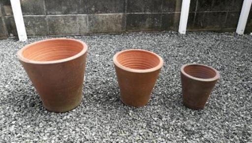 未使用！　植木鉢3点セット　大中小