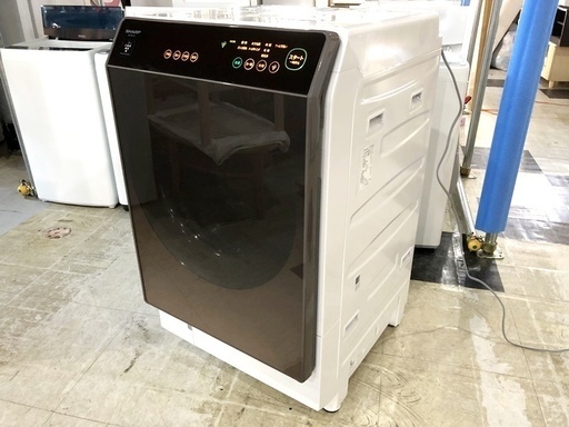 札幌近郊送料無料◇2018年製 11kg ドラム式洗濯機 シャープ(SHARP) ES-G110-TL