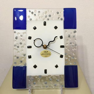 新品　掛け時計　置き時計　ガラス