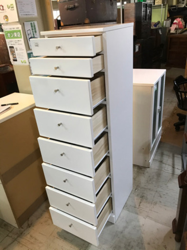 JF00653 チェスト 8段 スリムチェスト 白 ニトリ (モノココ円山店) 西 