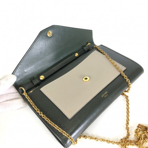 セリーヌ　財布　Large flap on Chain