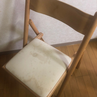 8月に処分予定【無料】無印折りたたみ椅子 汚れあり