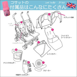 綺麗です！可愛い双子ベビーカー♪