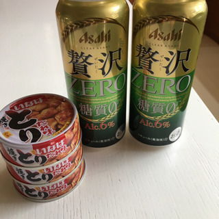 贅沢ZERO2本と焼き鳥缶3個