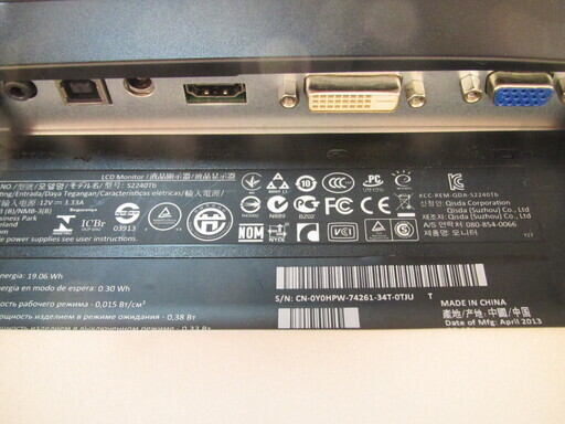 ◇DELL Sシリーズモニター S2240T 21.5インチ マルチタッチモニター