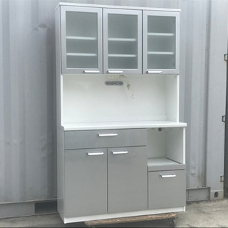 格安で！ユーアイ 食器棚◇フルスライドレール◇シルバー