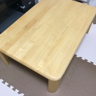 天然木折りたたみローテーブル