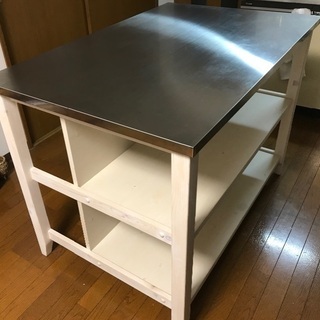 9月末まで】ニトリワークテーブル シナモ12045WHステン ステンレスの