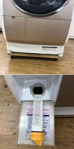 美品【 HITACHI 】日立 ビックドラム 洗濯10.0㎏/乾燥6.0㎏ ドラム洗濯機 ナイアガラ洗浄  自動おそうじ 風アイロン BD-V9600