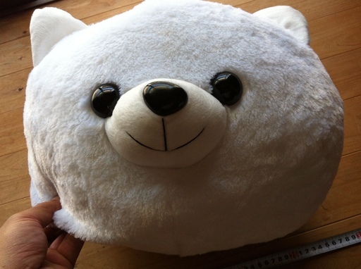 犬 猫 熊 ヘッドのまん丸クッション白 便利屋ヨッシー 三ノ宮のおもちゃ ぬいぐるみ の中古あげます 譲ります ジモティーで不用品の処分