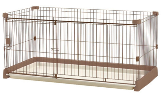 リッチェル ペット用 お掃除簡単サークル 150cm x 80cm ブラウン