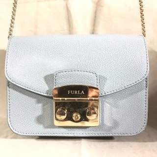 FURLA フルラ  ライトブルーサフィアーノ レザー メトロポ...