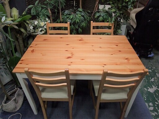 R1581) IKEA ダイニングセット レールハムン 椅子4脚セット テーブル 店頭取引大歓迎♪