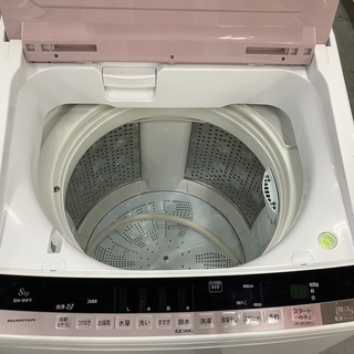 生活家電 簡易乾燥機能付洗濯機 HITACHI 8.0kg BW-8WV 2016年製