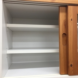 2枚扉 レンジボード ナチュラル×ホワイト 【トレファク岸和田店】