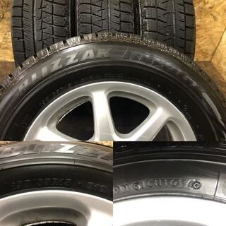 【BS BLIZZAK REVO GZ 195/65R15】冬 4本【SUBARU 純正ホイール 15インチ 6J5HPCD100+48】バリ溝 インプレッサ等　(VTE208) クレジットカード QR決済可能