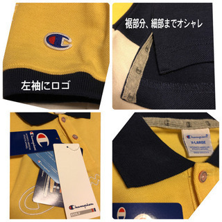 品薄　チャンピオンゴルフウェア メンズ パネルボーダー半袖ポロシャツ　ネイビー  - 渋谷区