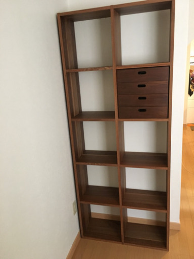 無印良品 スタッキングシェルフ ５段×二列 引き出し付き