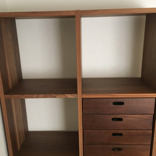 無印良品 スタッキングシェルフ ５段×二列 引き出し付き