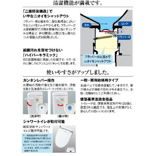 未使用】洋風簡易水洗便器 リクシル トイレ トイレーナR 手洗なし