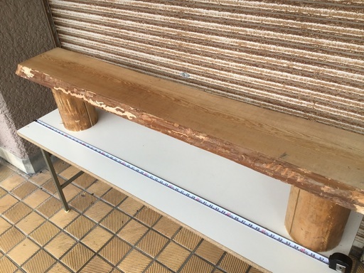 秋田杉ベンチテーブルラフ仕上げ一枚板無垢材 Hngsb5 金沢の椅子 その他 の中古あげます 譲ります ジモティーで不用品の処分