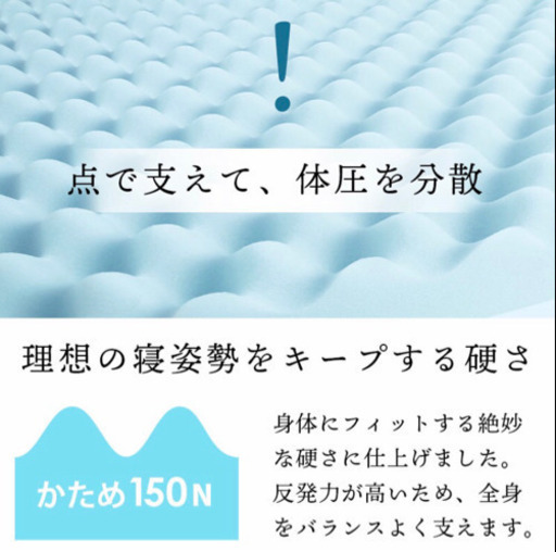 西川　敷布団 マットレス 三つ折り　点で支える高反発マット