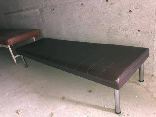 業務用 ロビーチェア レザー ベンチ 茶 ブラウン 175×60×35㎝