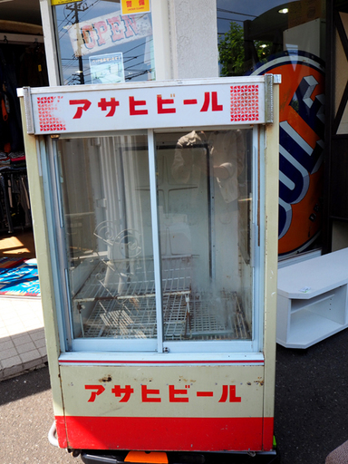 冷えます！◆アサヒビール/三ツ矢サイダー 冷蔵ショーケース レトロ 昭和 アンティーク 企業物◆