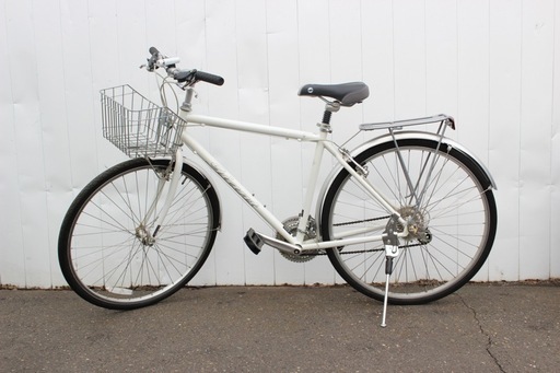 苫小牧～ GIANT（ジャイアント) CROSS 2000 自転車 クロスバイク シティーサイクル カゴ付き 白 ホワイト