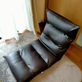 LOWYA 座椅子　低反発　PVCレザー　ダークブラウン