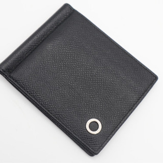BVLGARI/二つ折りマネークリップ》 285275 ABランク 黒 美品