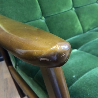 カリモク60　Kチェア　モケットグリーン（２シーター）