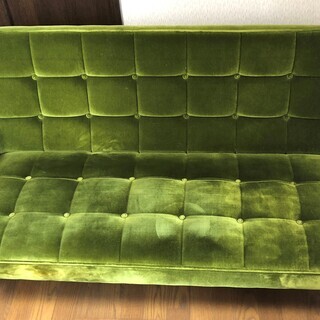 カリモク60　Kチェア　モケットグリーン（２シーター）