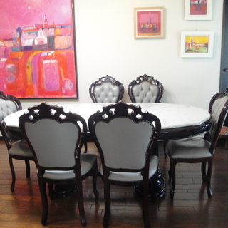 大理石テーブルセット　（6脚）