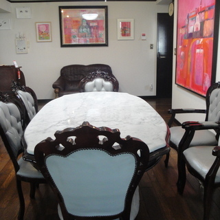 大理石テーブルセット　（6脚）