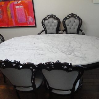 大理石テーブルセット　（6脚）