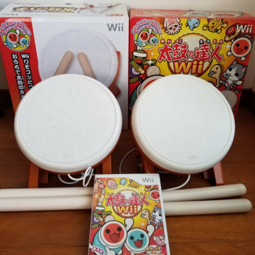 Wii太鼓の達人同梱版太鼓とバチ太鼓２セットとソフト1本 Juju 茅ケ崎のテレビゲーム Wii の中古あげます 譲ります ジモティーで不用品の処分