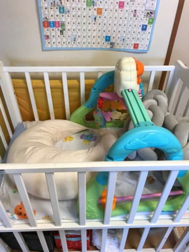 木製ベビーベッド 95×68×88 おりたたみ ヤトミ ハピネスベッド